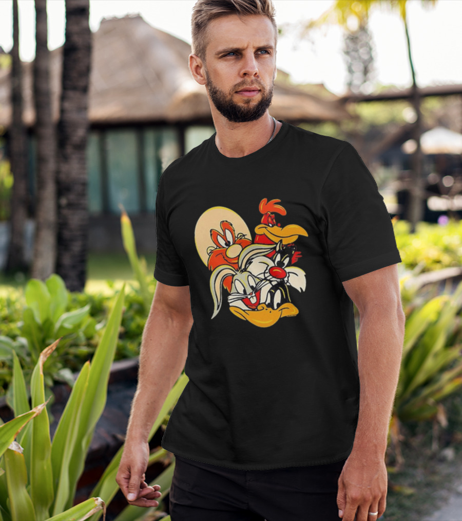 Looney Tunes Smiling Faces Bugs Bunny Sylvester Foghorn Leghorn Taz T-Shirt