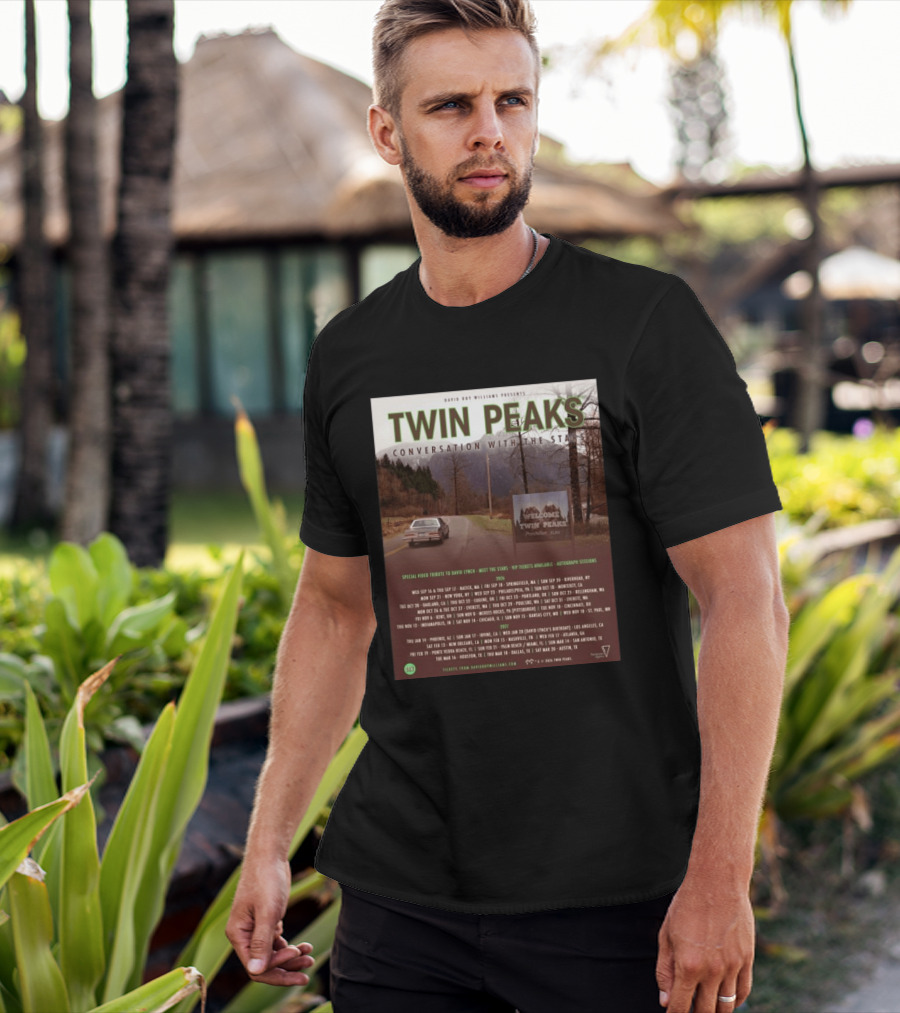 David Roy Williams Presents Twin Peaks Conversation With The Stars Tour Featuring Special Tribute To David Lynch 2023 2024 T-Shirt