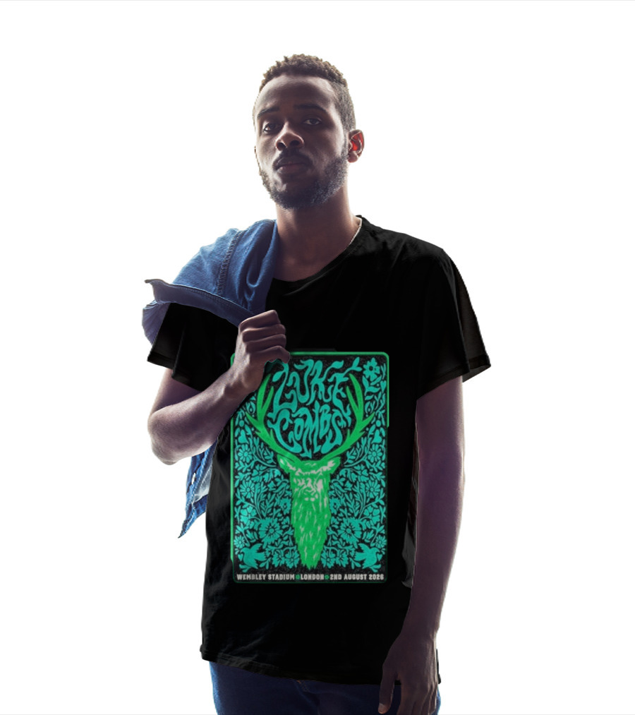 Luke Combs Wembley Stadium London August 2 2026 Deer Antlers Floral T-Shirt