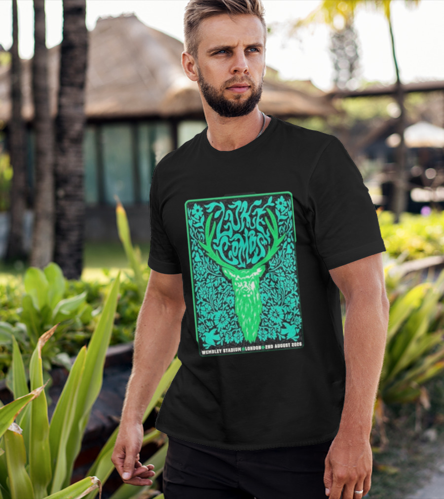 Luke Combs Wembley Stadium London August 2 2026 Deer Antlers Floral T-Shirt