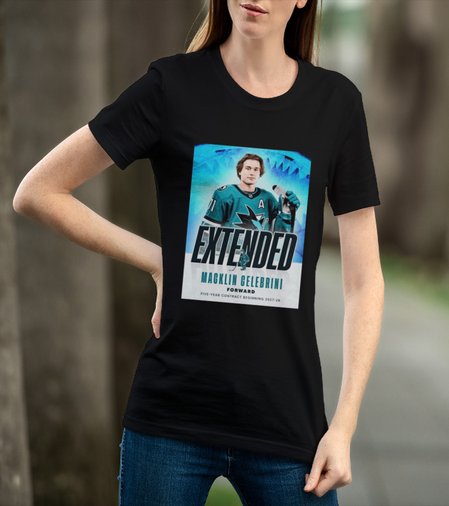 Extended Macklin Celebrini Forward Five Year Contract Beginning 2027 28 T-Shirt