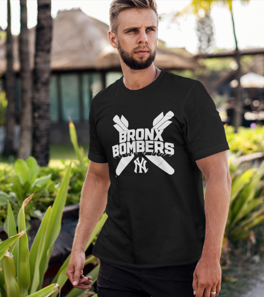New York Yankees Bronx Bombers NY Logo With Baseball Bats T-Shirt