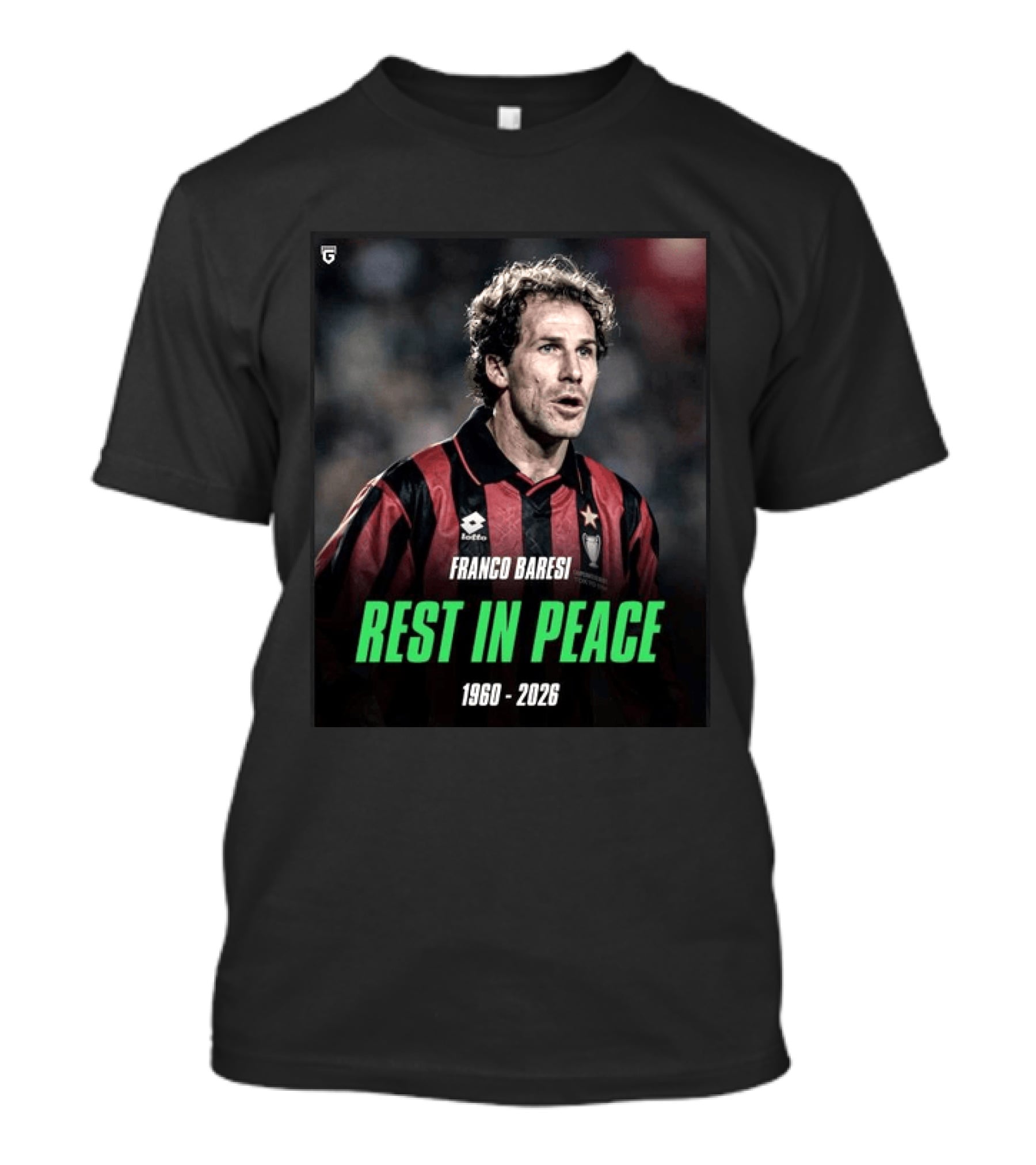 Franco Baresi Rest In Peace 1960 2026 Legendary Footballer Memorial T-Shirt