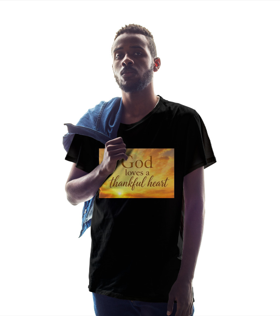 God Loves A Thankful Heart Sunlight Sky T-Shirt
