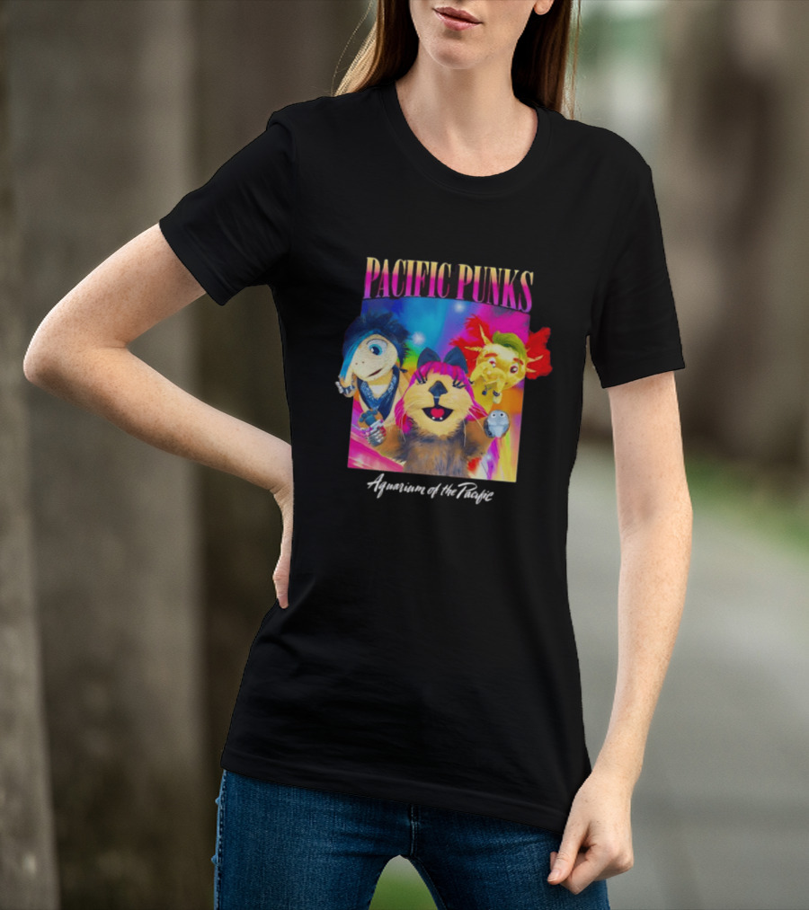 Pacific Punks Aquarium Of The Pacific Puppet Characters Colorful T-Shirt