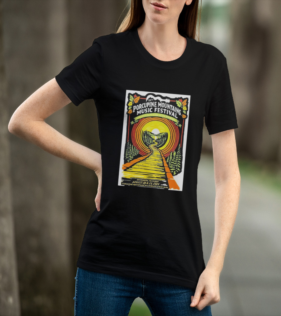 20th Porcupine Mountains Music Festival August 28 29 2026 Ontonagon Michigan Porcupine Mountains Wilderness State Park T-Shirt