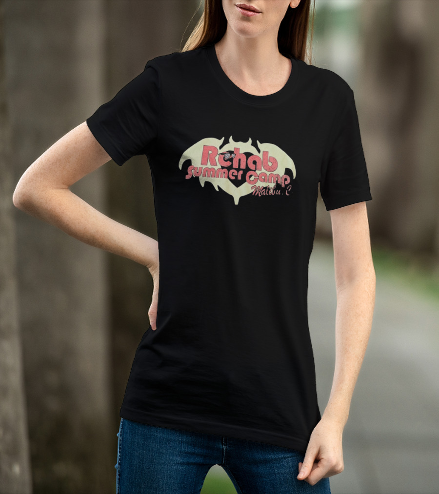 Rehab Summer Camp Malibu C Distressed Bat Wing T-Shirt
