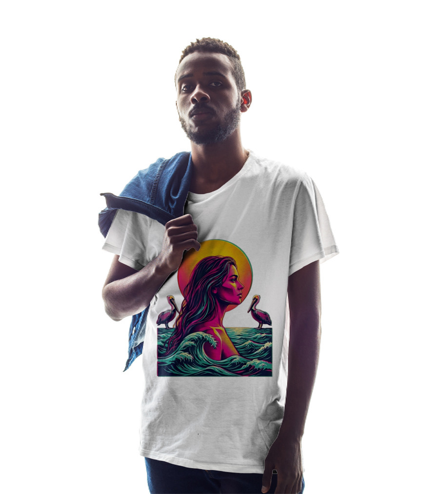 Gulf Coast Sunset Pelican Waves Woman T-Shirt