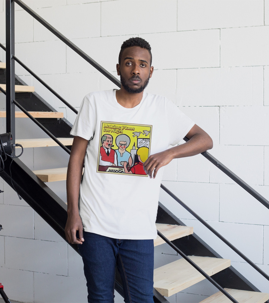 Making Plans For Nigel XTC New Wave English Rock Scene Yellow Background Birds Family T-Shirt