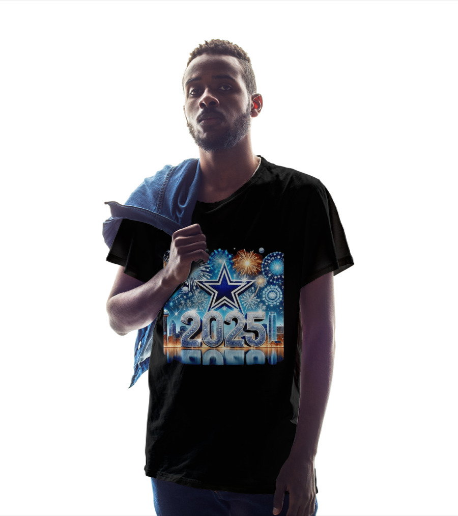 Dallas Cowboys 2025 New Year Firework Celebration Skyline T-Shirt