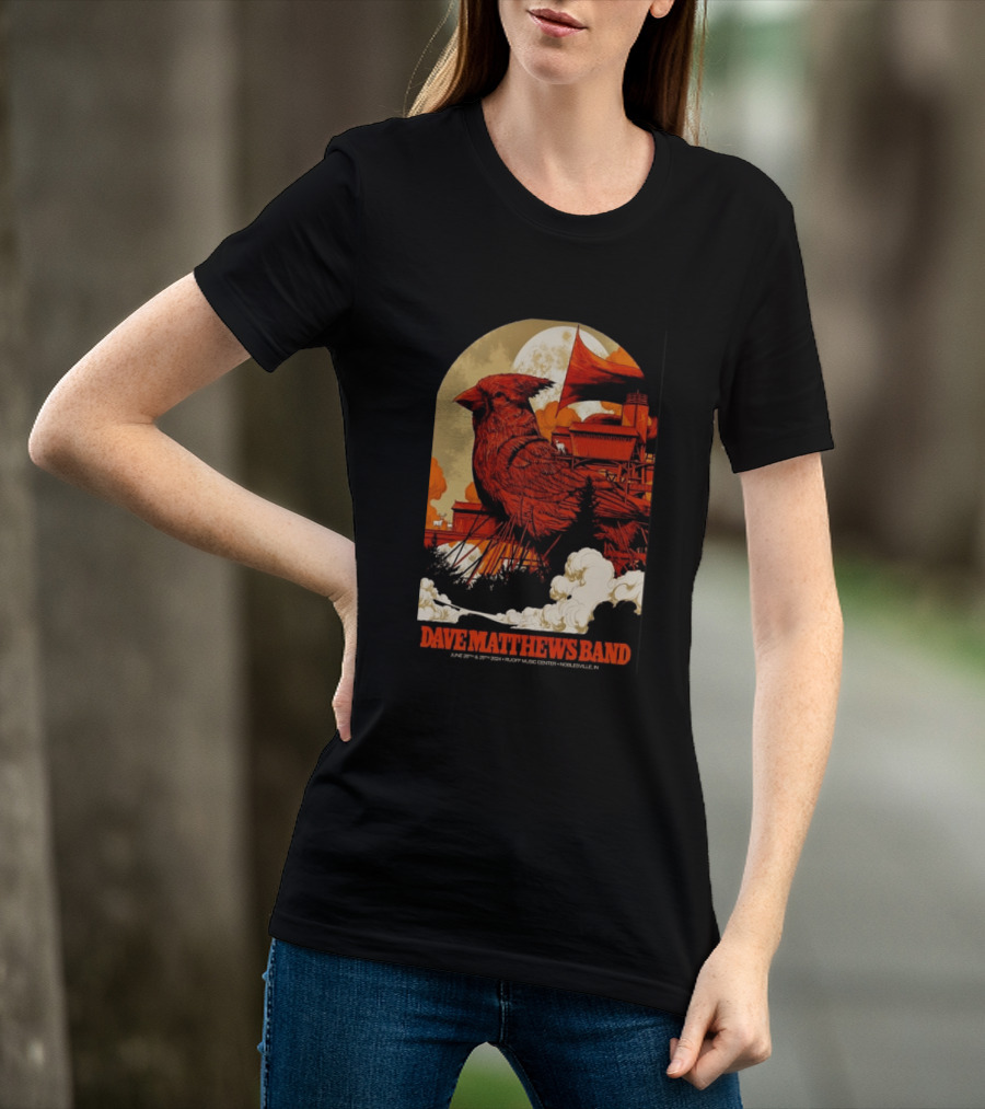 Dave Matthews Band June 28 29 2024 Ruoff Music Center Noblesville IN Cardinal T-Shirt