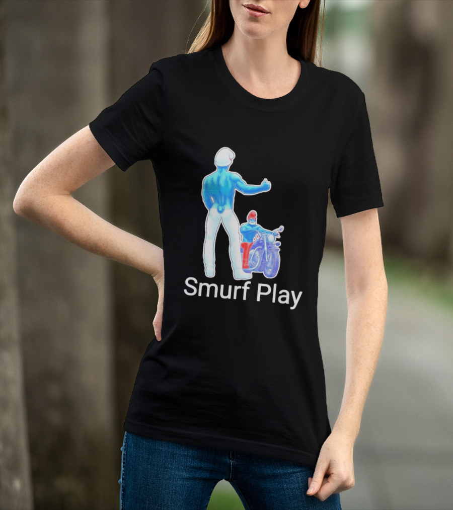 Smurf Play Gay LGBT Biker T-Shirt