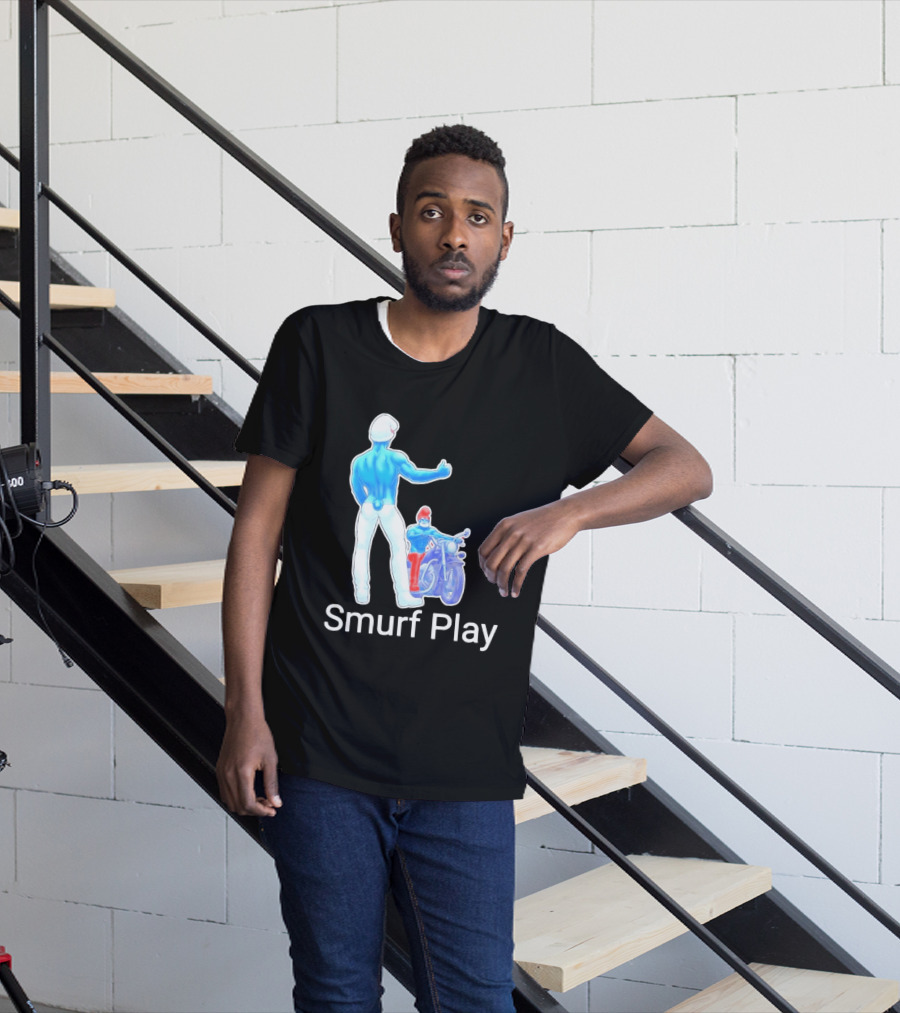 Smurf Play Gay LGBT Biker T-Shirt