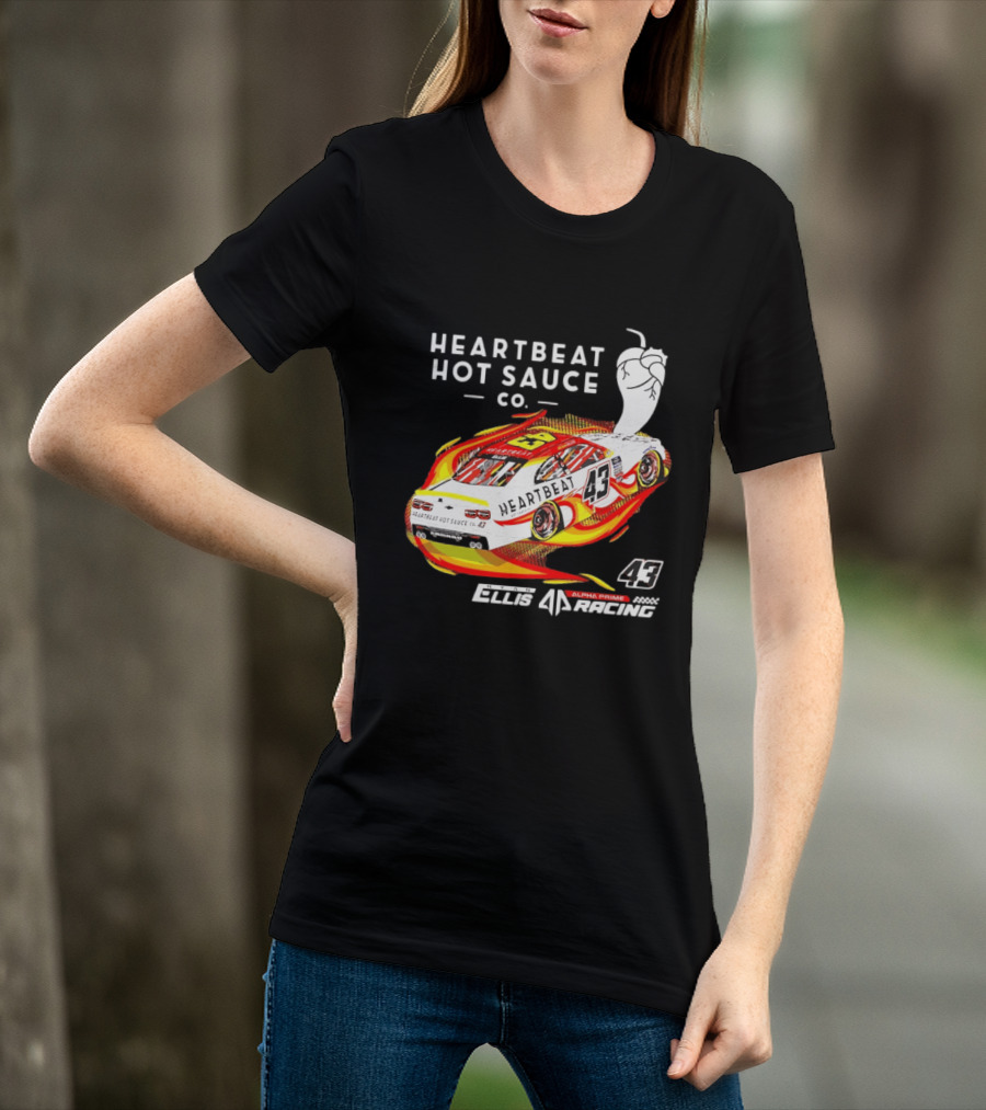 Heartbeat Hot Sauce Co Ryan Ellis 43 Alpha Prime Racing T-Shirt
