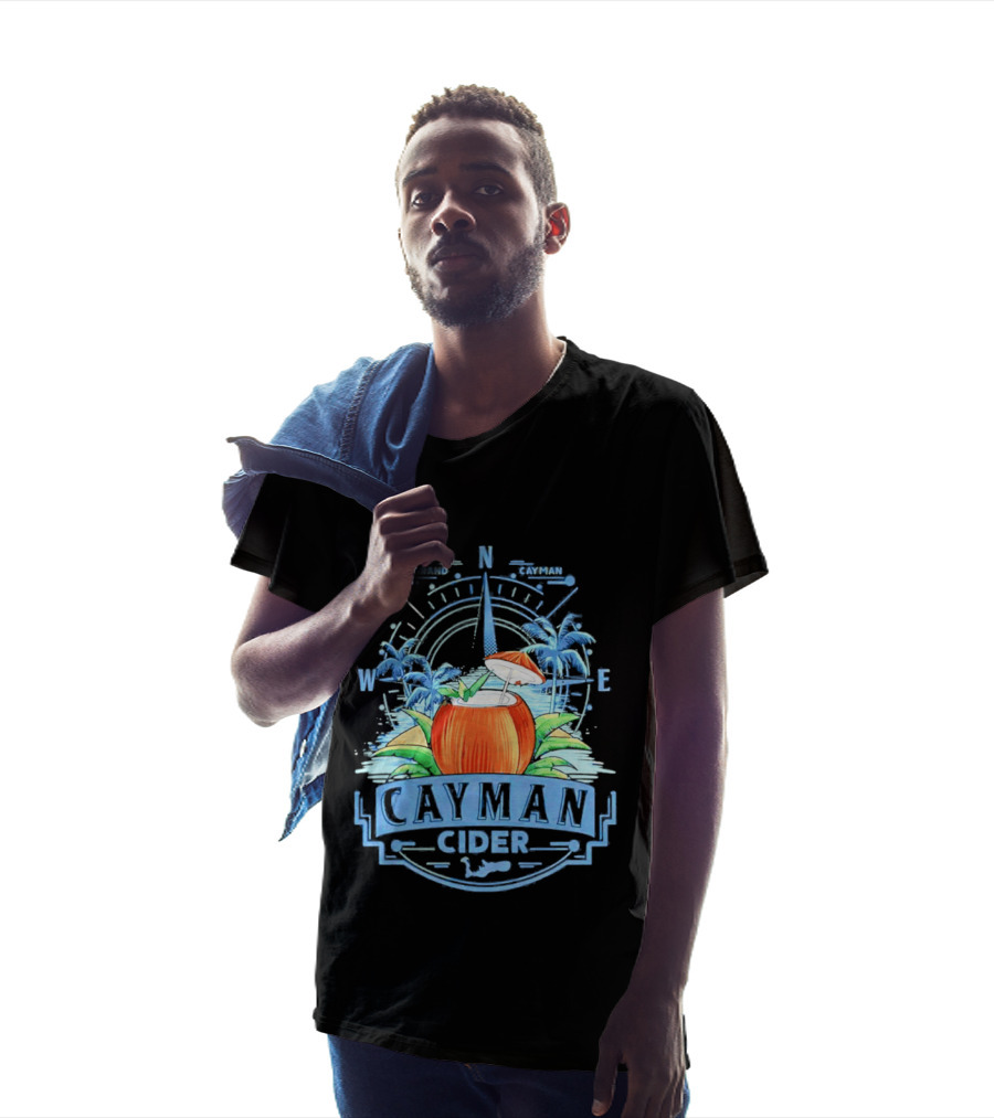 Cayman Cider Tropical Compass Palm Trees Beverage T-Shirt