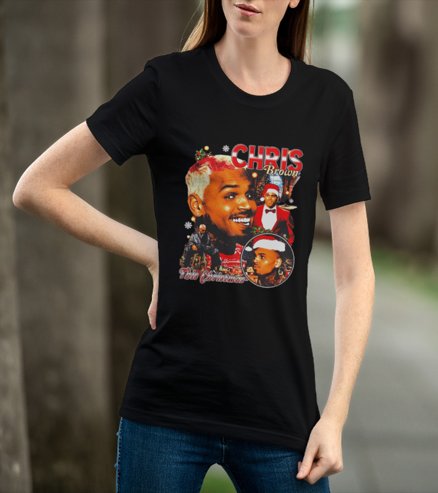 Chris Brown Holiday Festive Santa Hat This Christmas Celebration T-Shirt