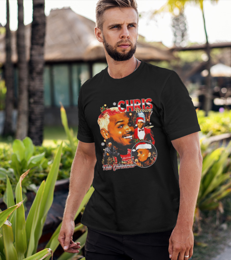 Chris Brown Holiday Festive Santa Hat This Christmas Celebration T-Shirt