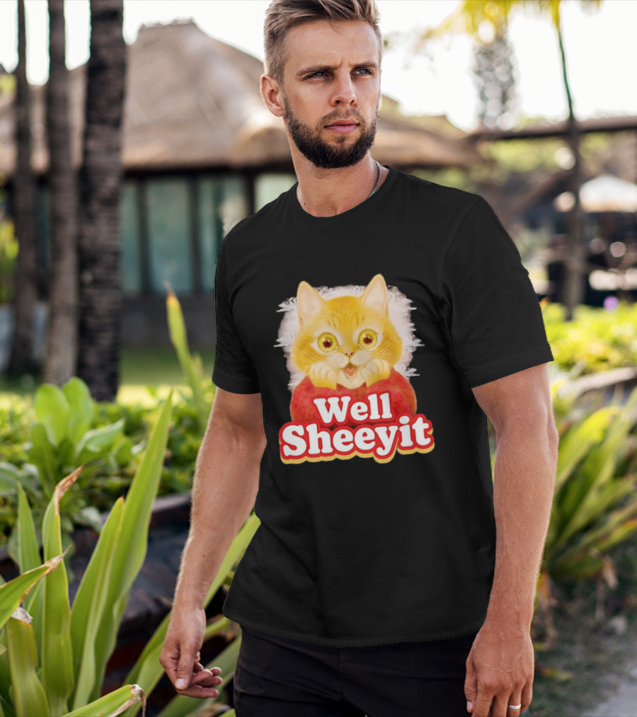 Well Sheeyit Surprised Orange Cat Humor T-Shirt