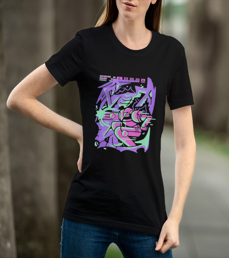 Metroid Space Pirate Skirmish Neon Glitch T-Shirt