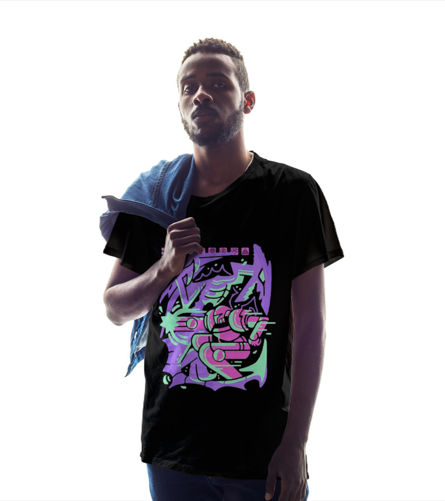 Metroid Space Pirate Skirmish Neon Glitch T-Shirt