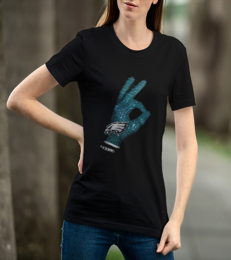 Philadelphia Eagles Glitter Glove OK T-Shirt