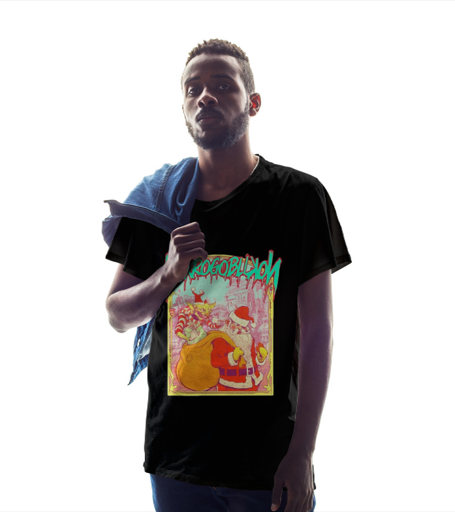 Santa Claus Nekrogoblikon Christmas Goblin Scene T-Shirt