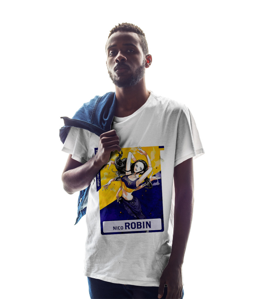 2025 Game Night Collab One Piece X Los Angeles Lakers Nico Robin T-Shirt