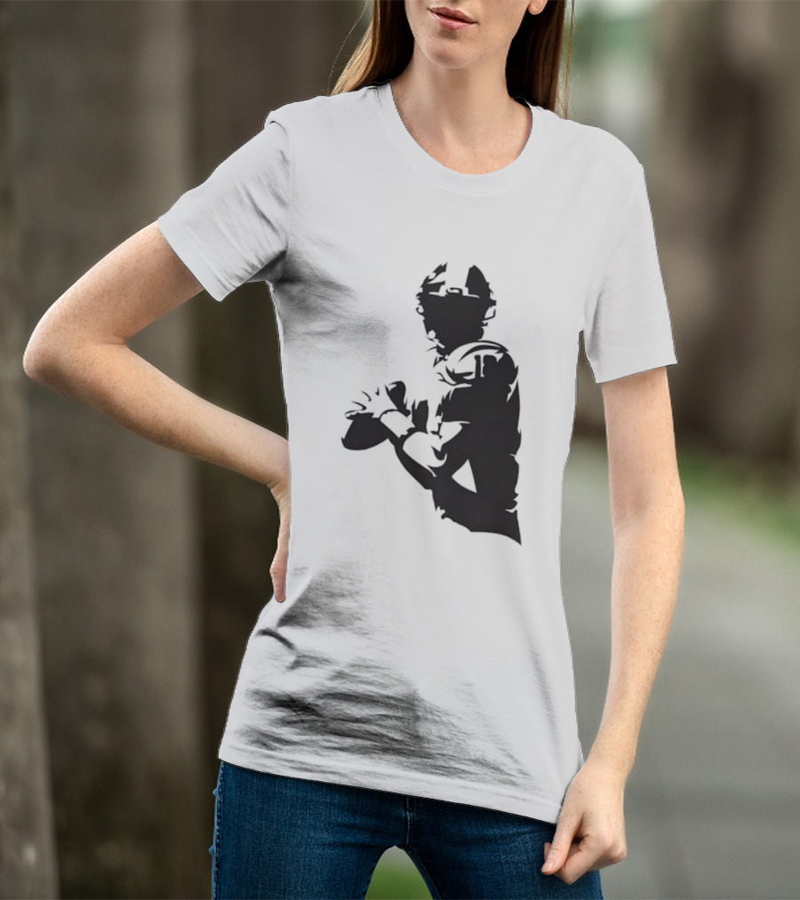 Quarterback Player Silhouette American Football Sports T-Shirt