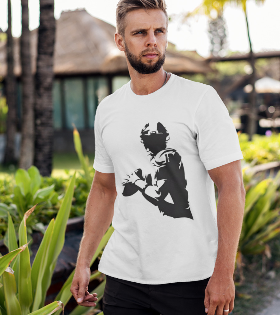 Quarterback Player Silhouette American Football Sports T-Shirt