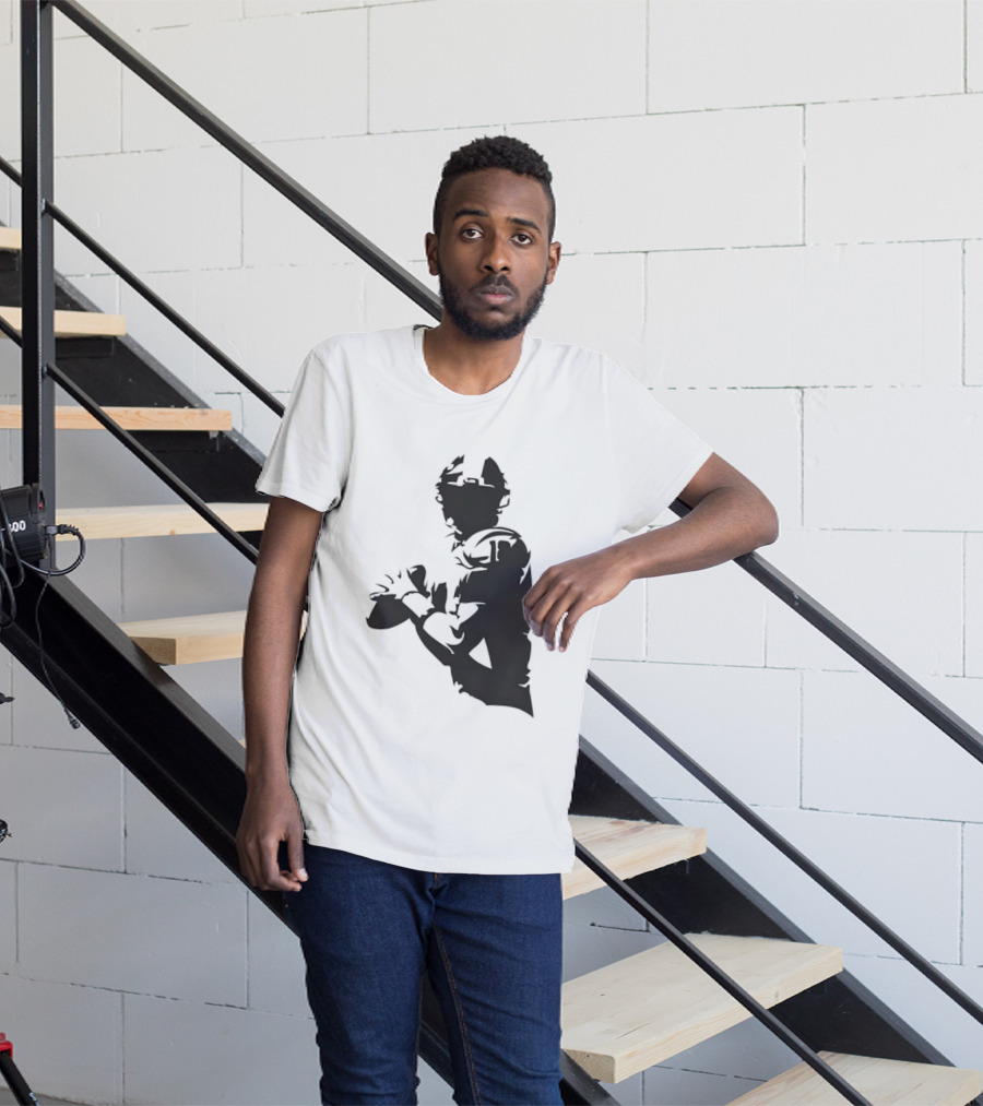 Quarterback Player Silhouette American Football Sports T-Shirt