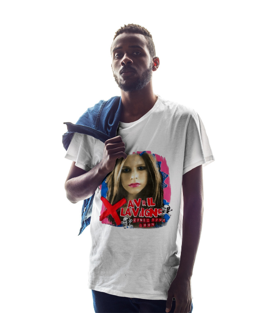 Avril Lavigne Bonez Tour 2004 Skull And Crossbones T-Shirt