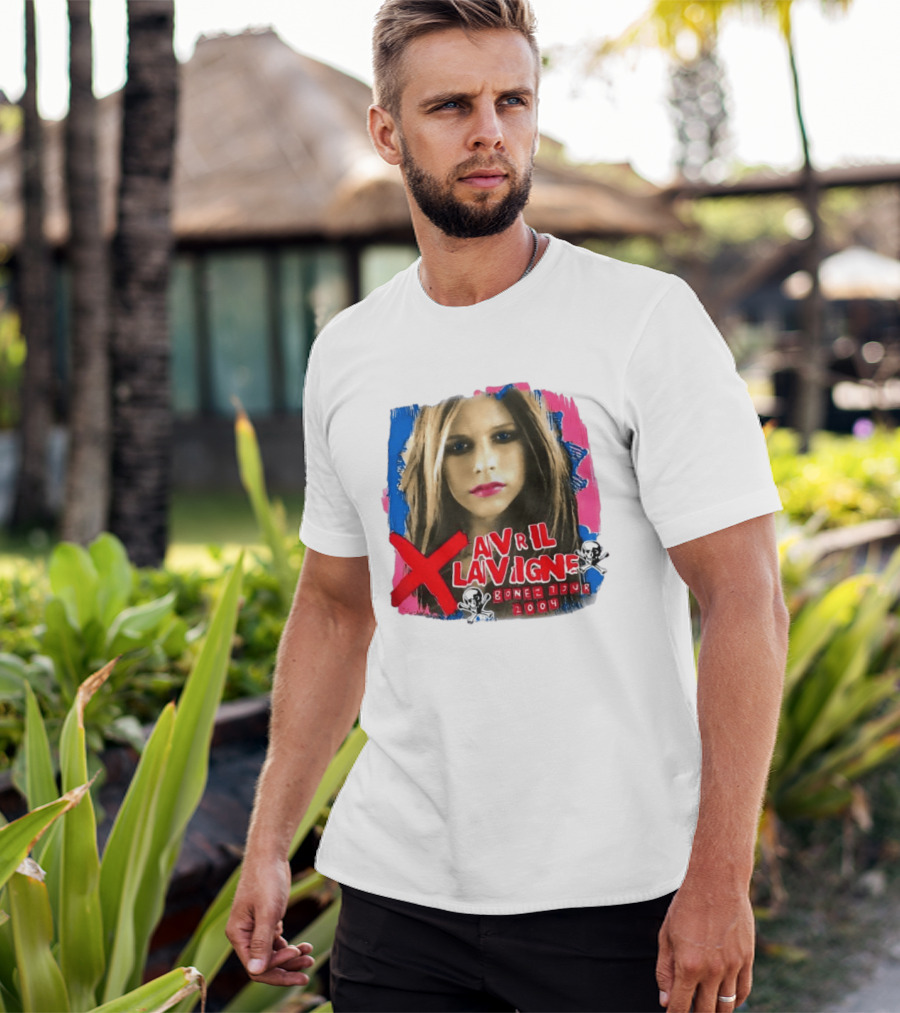 Avril Lavigne Bonez Tour 2004 Skull And Crossbones T-Shirt