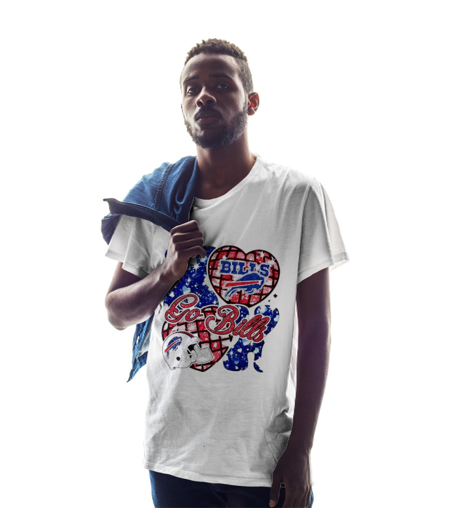 Buffalo Bills Go Bills Heart Valentine's Day Football T-Shirt