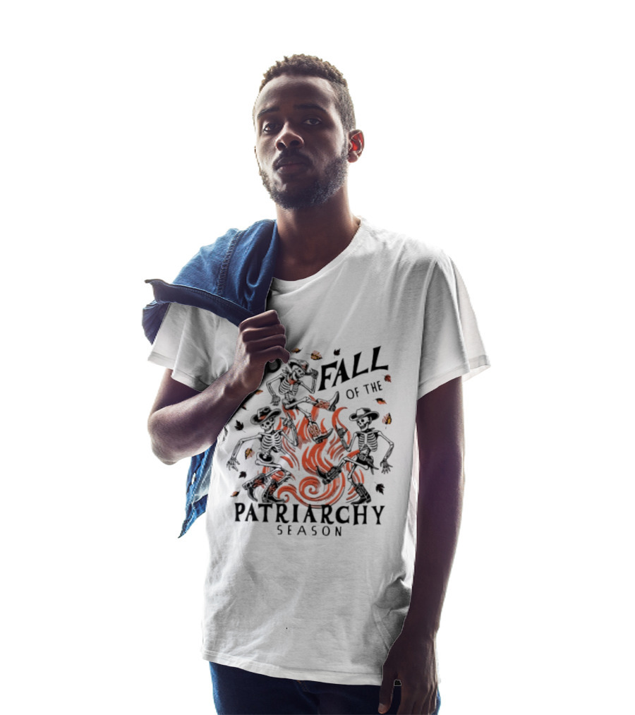 It's Fall Of The Patriarchy Season Skeleton Dance With Autumn Leaves T-Shirt