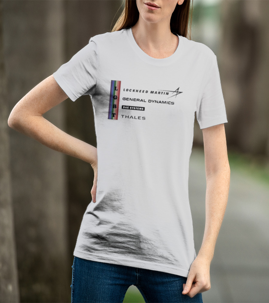 Lockheed Martin General Dynamics BAE Systems Thales LGBT Rainbow Vertical T-Shirt