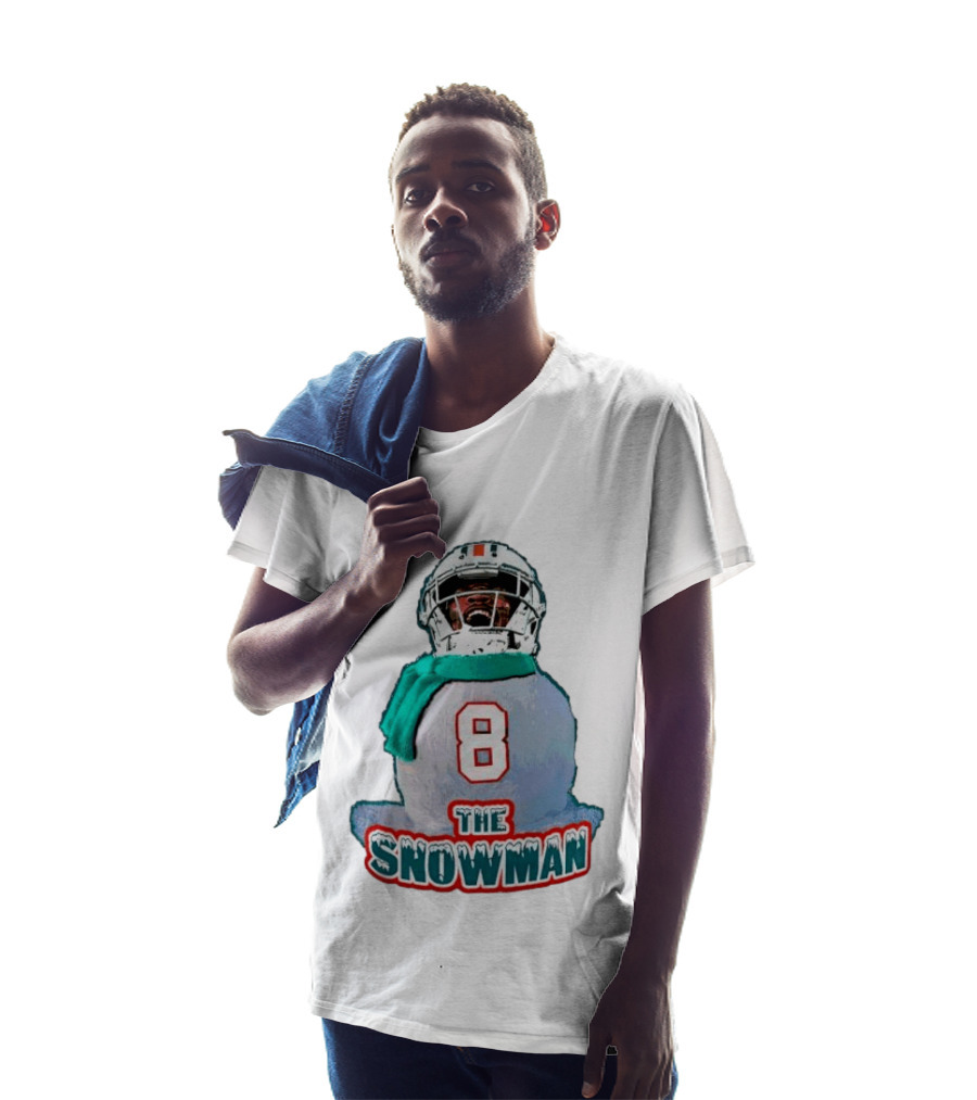Miami Dolphins Jevon Holland 8 The Snowman Christmas T-Shirt
