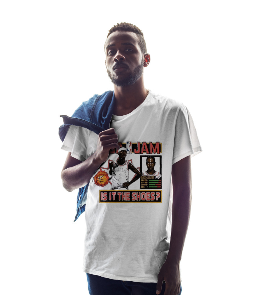 Shai Gilgeous Alexander Oklahoma City Thunder NBA Jam Is It The Shoes Homage Tri Blend T-Shirt