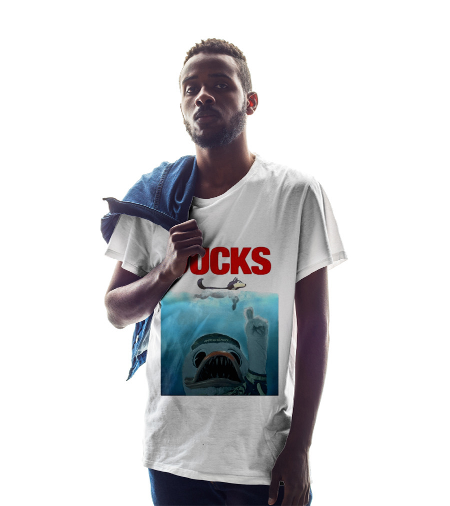 Oregon Ducks Jaws Parody With Washington Huskies Rivalry T-Shirt