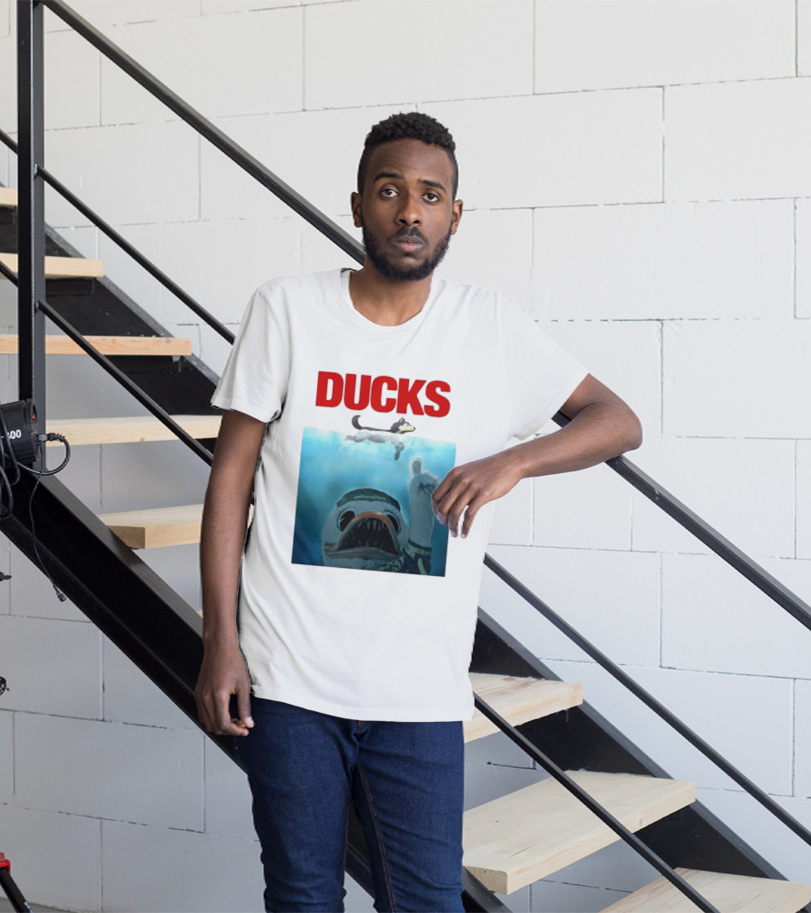 Oregon Ducks Jaws Parody With Washington Huskies Rivalry T-Shirt