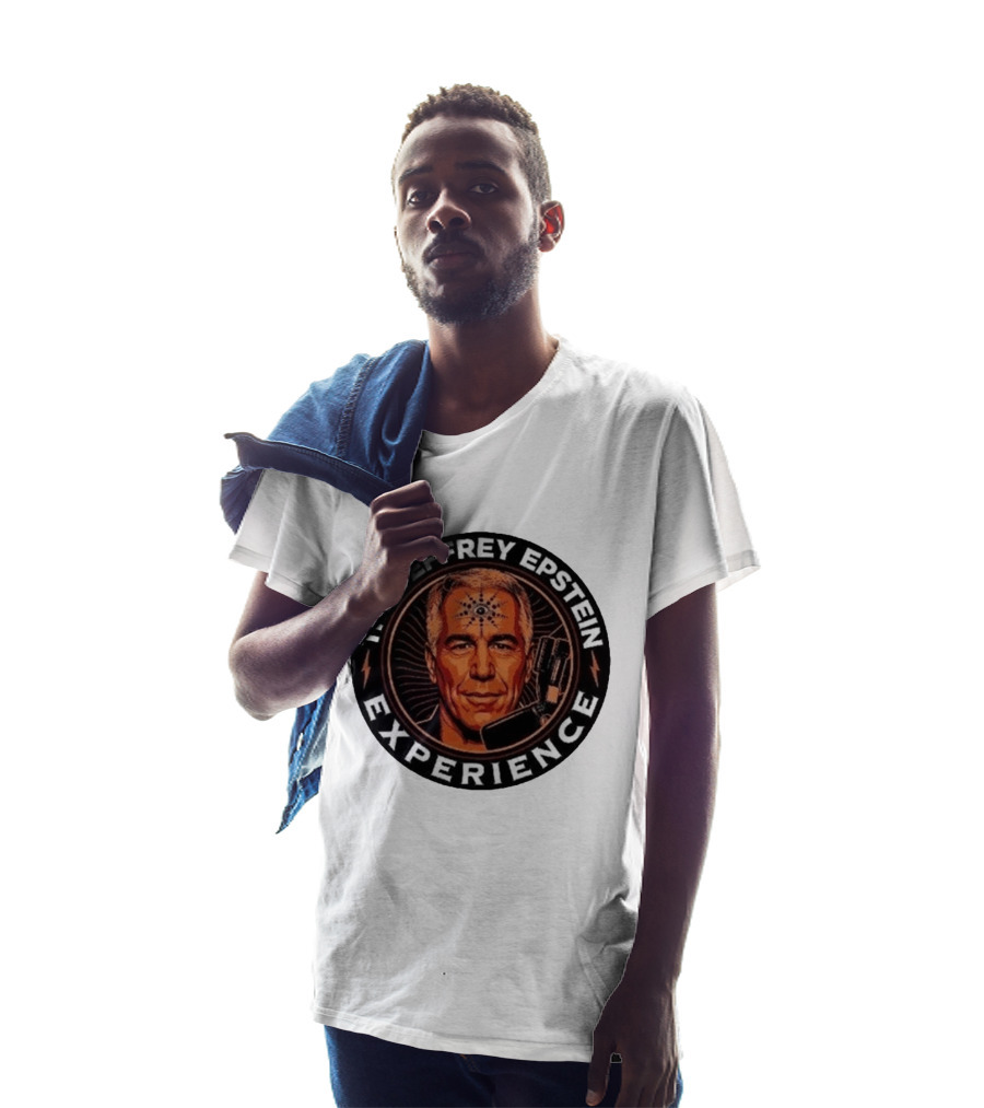 The Jeffrey Epstein Experience Meme Parody Headshot With Microphone And Psychedelic T-Shirt