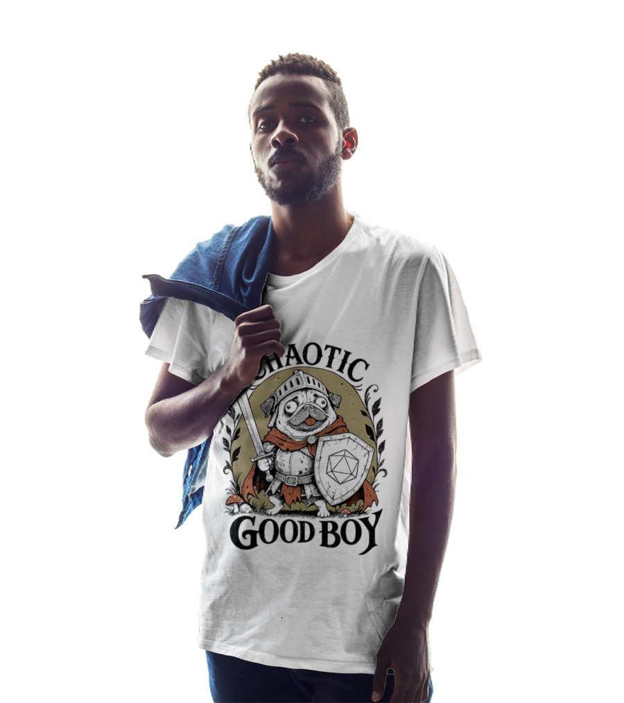 Chaotic Good Boy Pug Knight Adventure Dungeons And Dragons T-Shirt