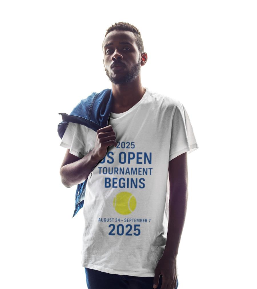 2025 US Open Tournament Begins August 24 To September 7 Tennis Ball T-Shirt