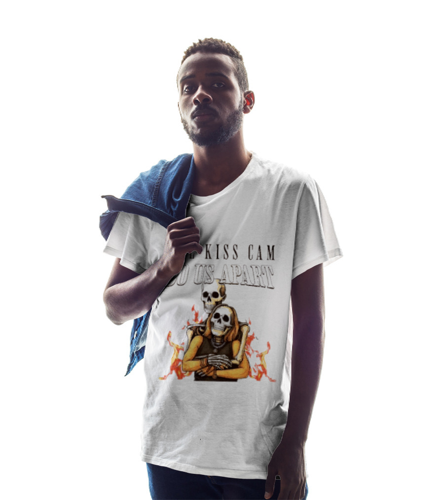 Til Kiss Cam Do Us Part Skeleton Halloween Flames T-Shirt