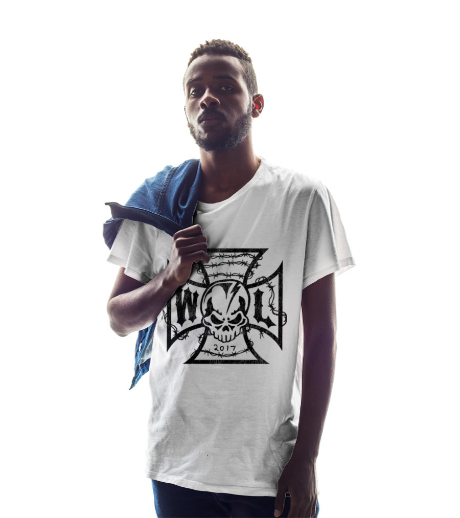 Warren Lotas Iron Cross Skull W L 2017 White T-Shirt