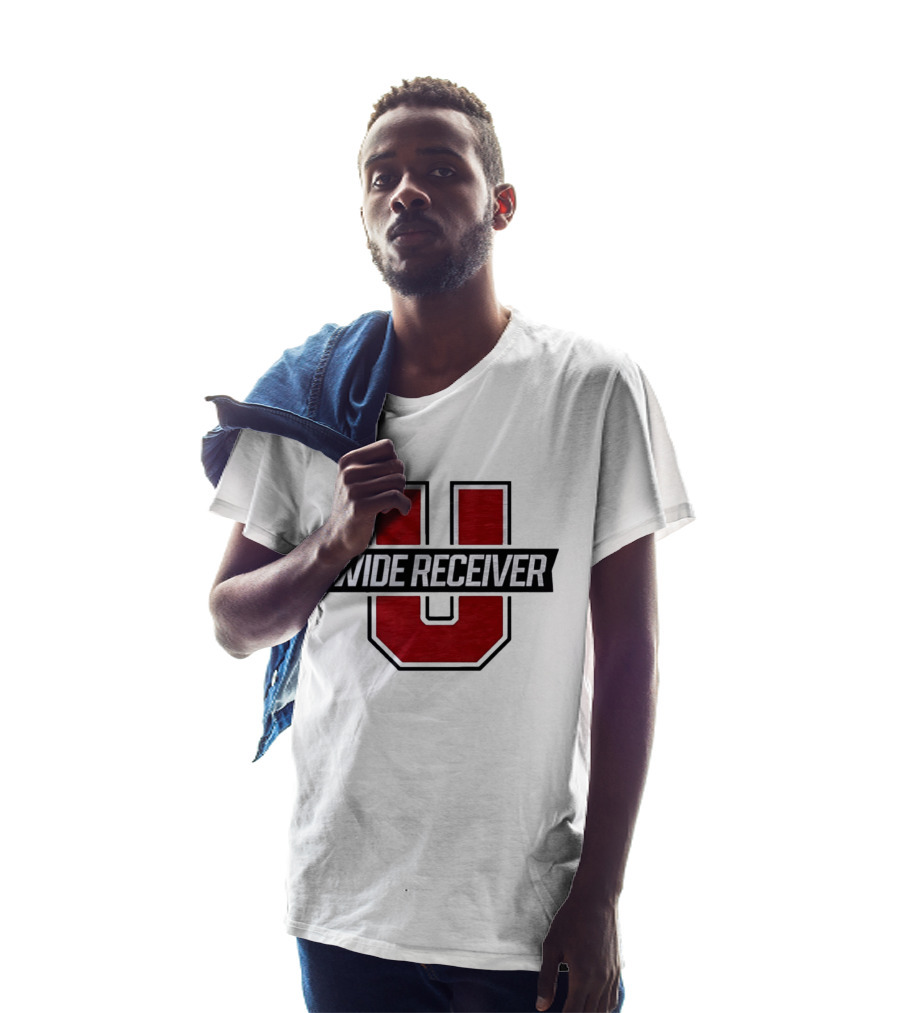 Wide Receiver U Team Red Black Block Lettering T-Shirt