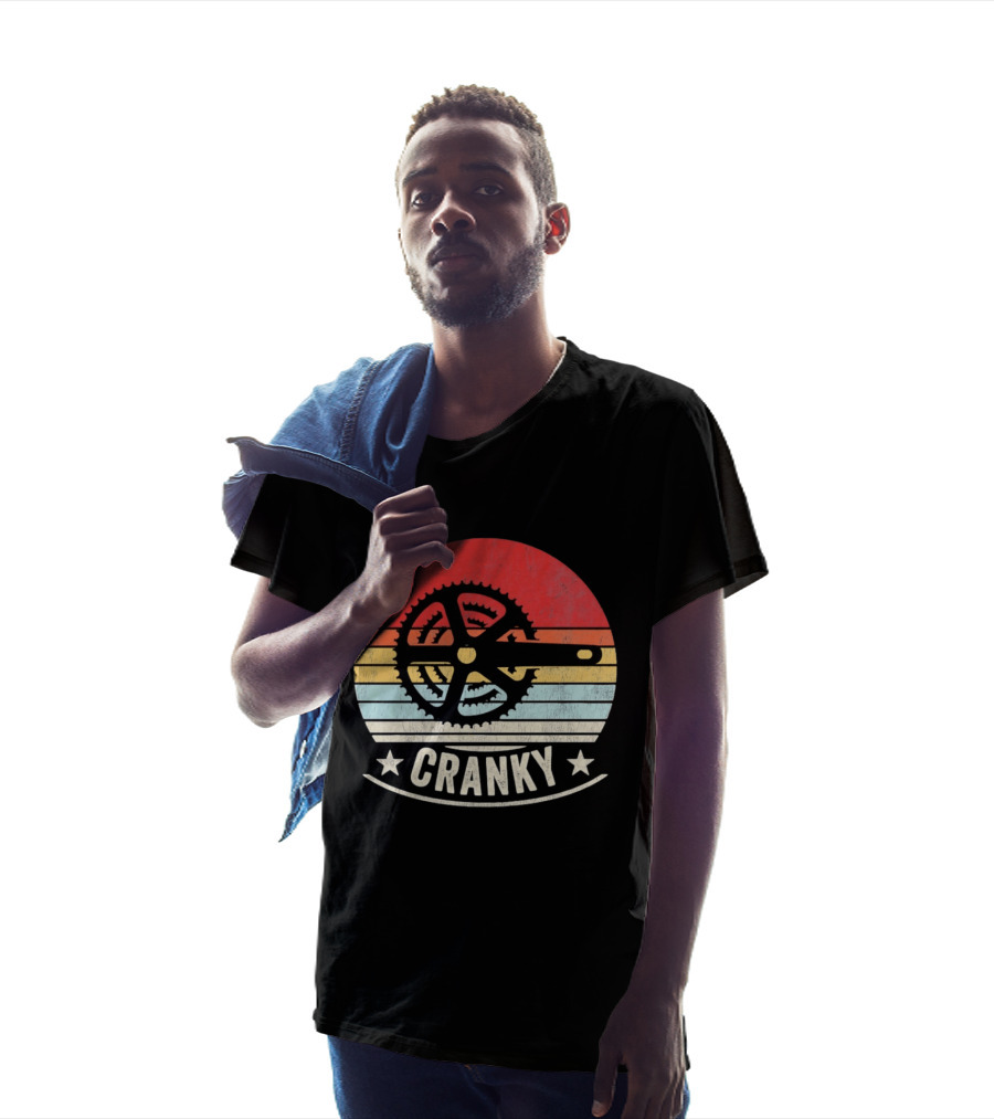 Cranky Sunset Bike Crank Retro Vintage Cycling T-Shirt