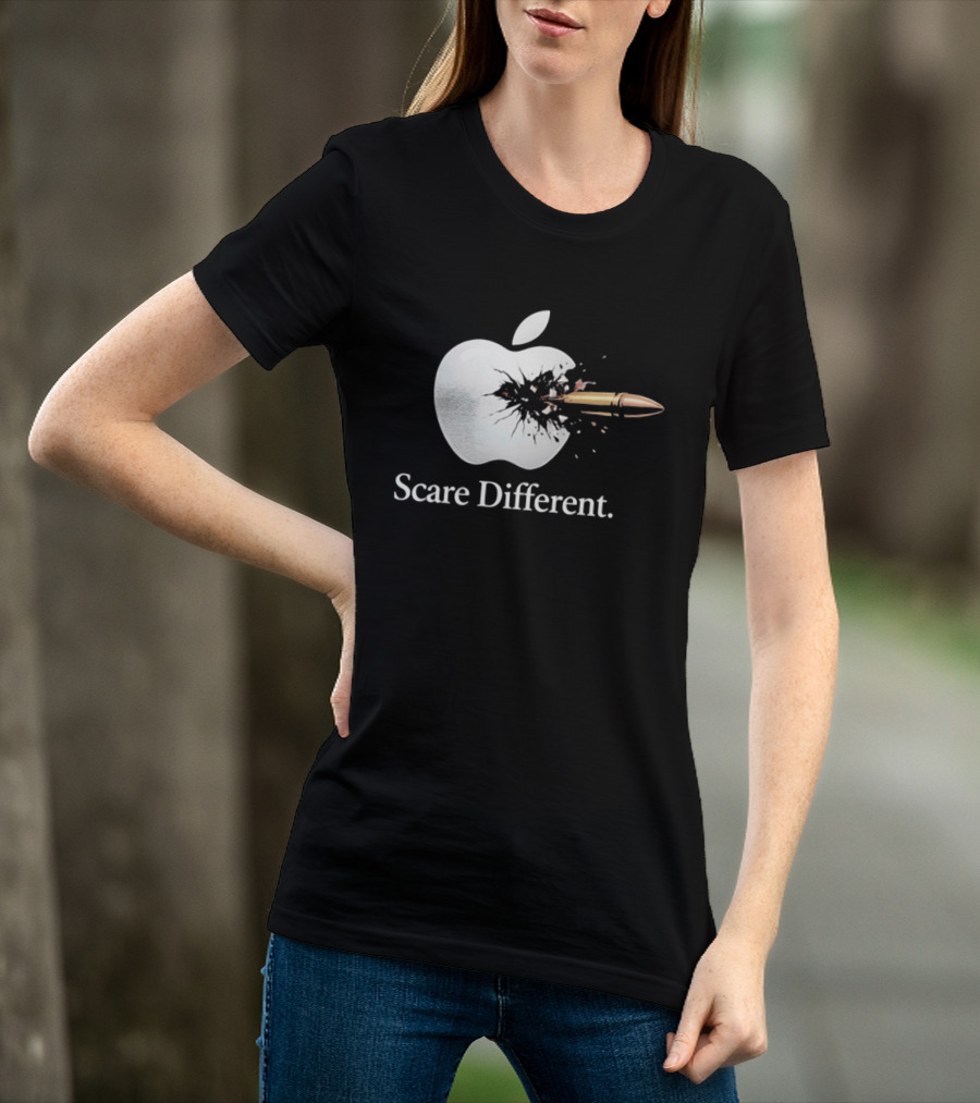 Scare Different Apple Bullet Hole Explosion T-Shirt