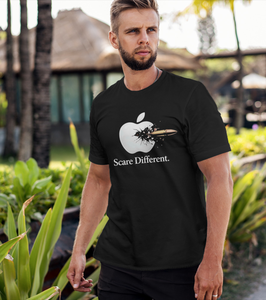 Scare Different Apple Bullet Hole Explosion T-Shirt
