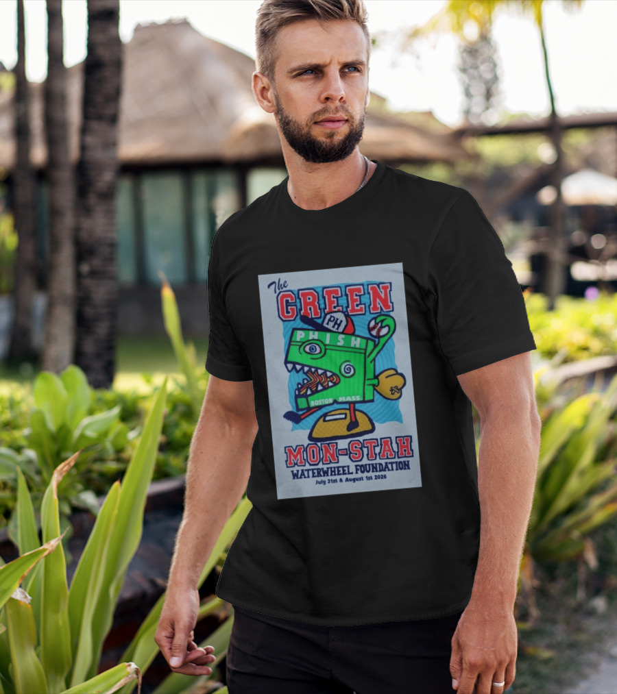 The WaterWheel Foundation The GREEN MON STAH Phish Fenway Park Boston July 31st August 1st 2026 T-Shirt