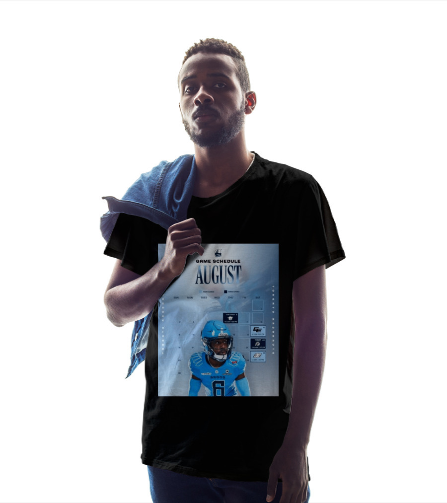 Toronto Argonauts August Game Schedule 2023 CFL Football Player Calendar T-Shirt